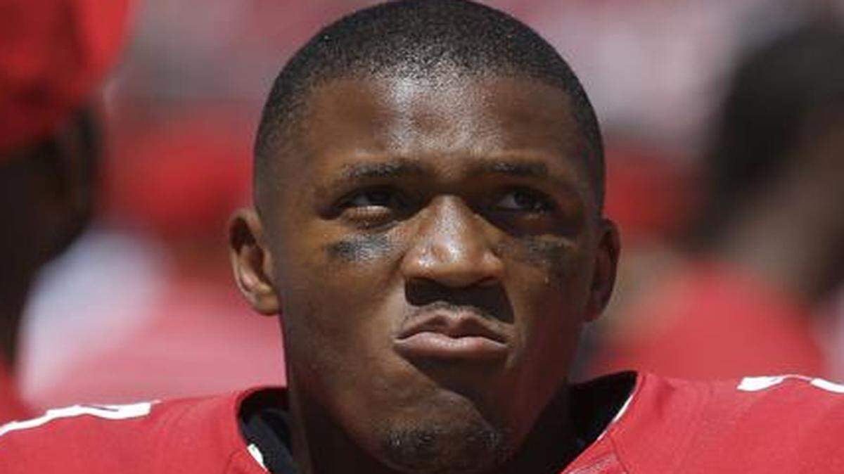 
San Francisco 49ers running back LaMichael James (23) stands on the sideline before a preseason game against the San Diego Chargers in Santa Clara, Calif., Sunday, Aug. 24, 2014. 
