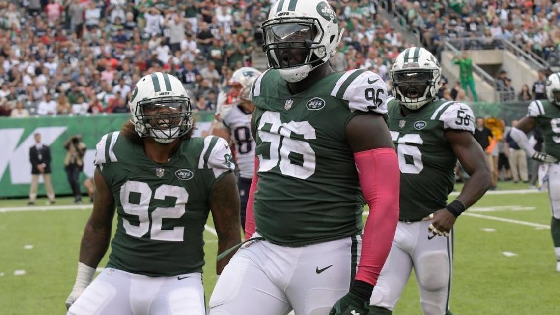 The Jets have a nasty defensive front in Muhammad Wilkerson (96), Leonard Williams (92) and Demario Davis (56).
