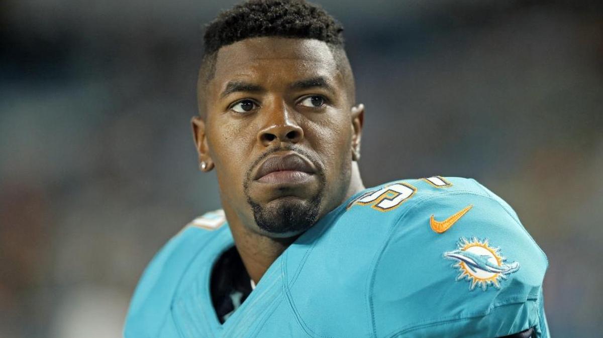 Miami Dolphins defensive end Cameron Wake sits on the bench — where he will remain at the start of games going forward as he was replaced in the starting lineup Tuesday — during Thursday’s exhibition game against the Tennessee Titans at Hard Rock Stadium.