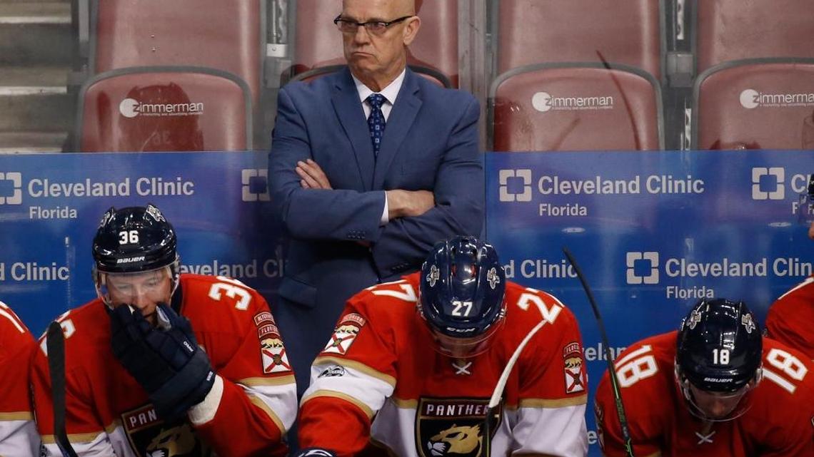 Florida Panthers general manager and interim head coach Tom Rowe looks on during Florida’s 6-5 win over Ottawa last Tuesday.