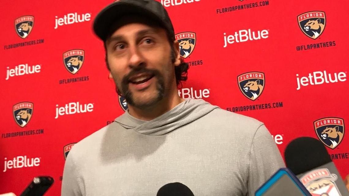 Goalie Roberto Luongo meets the media at BB&T Center on Tuesday as the Florida Panthers broke for the offseason.