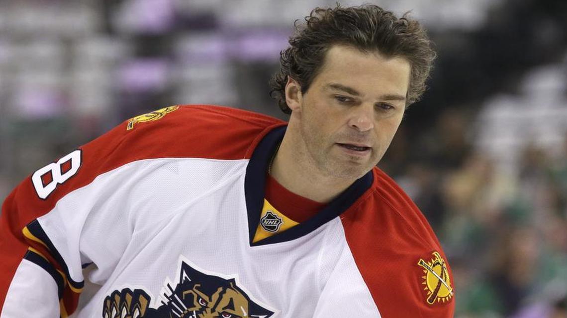 Florida Panthers right wing Jaromir Jagr (68) skates the ice during warm ups before an NHL hockey game against the Dallas Stars Saturday, Oct. 24, 2015, in Dallas.
