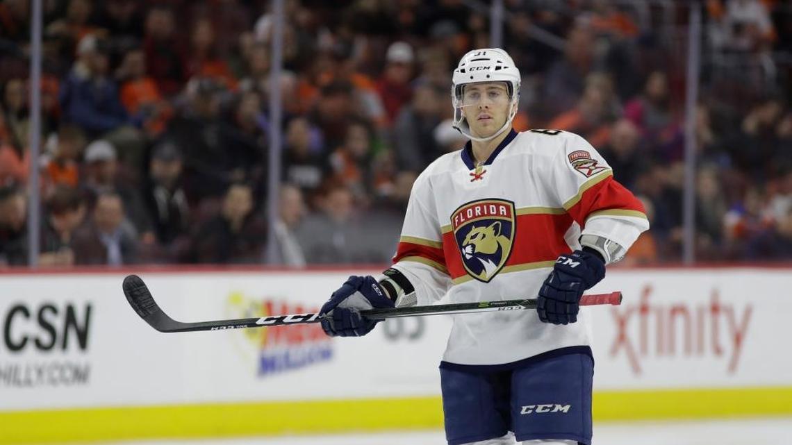 Florida Panthers' Jonathan Marchessault in action during an NHL hockey game against the Philadelphia Flyers, Thursday, March 2, 2017, in Philadelphia.