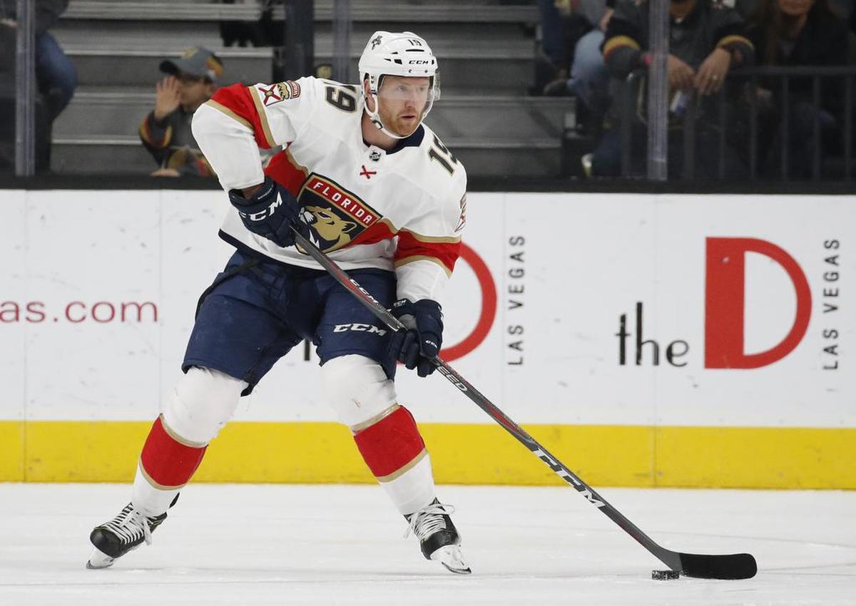 Florida Panthers defenseman Mike Matheson skates against the Vegas Golden Knights on Dec. 17.