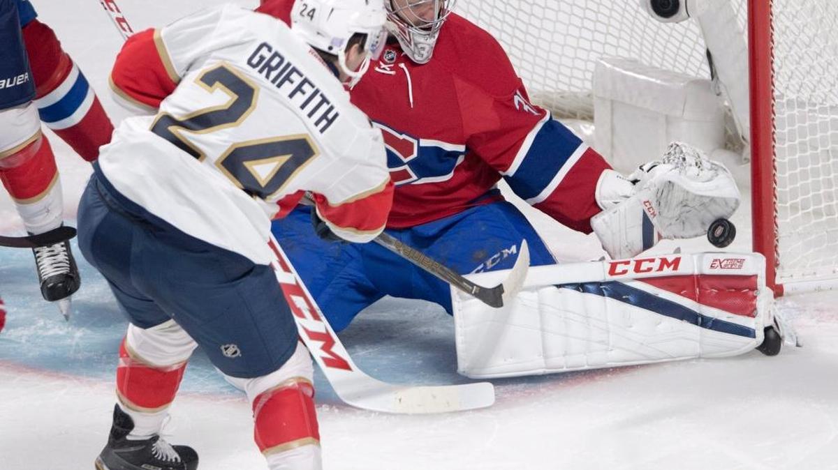 The Panthers’ Seth Griffith (24) made his presence felt during Saturday’s victory over the Canucks after being put on the top line with Jaromir Jagr and Sasha Barkov.