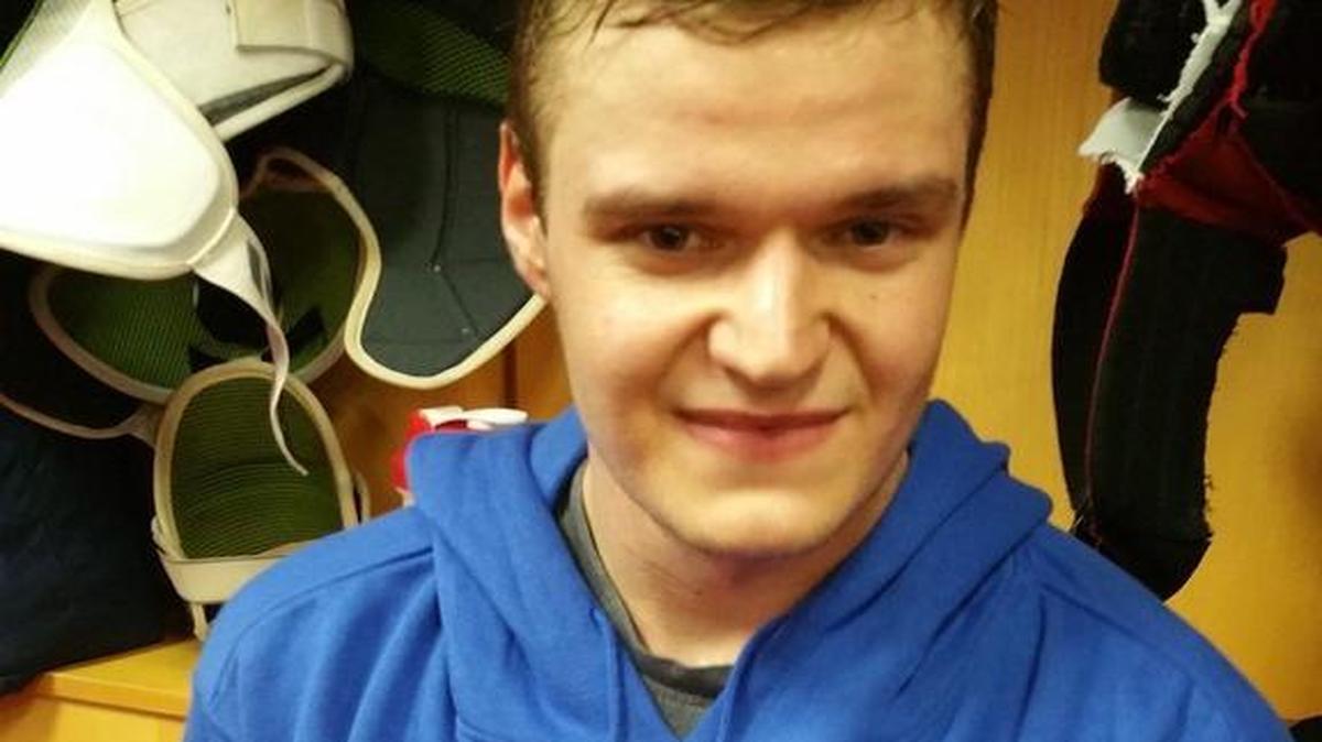 The Panthers’ Sasha Barkov wears the team’s celebratory Kevin Spacey sweatshirt after Tuesday’s win over the Canadiens.