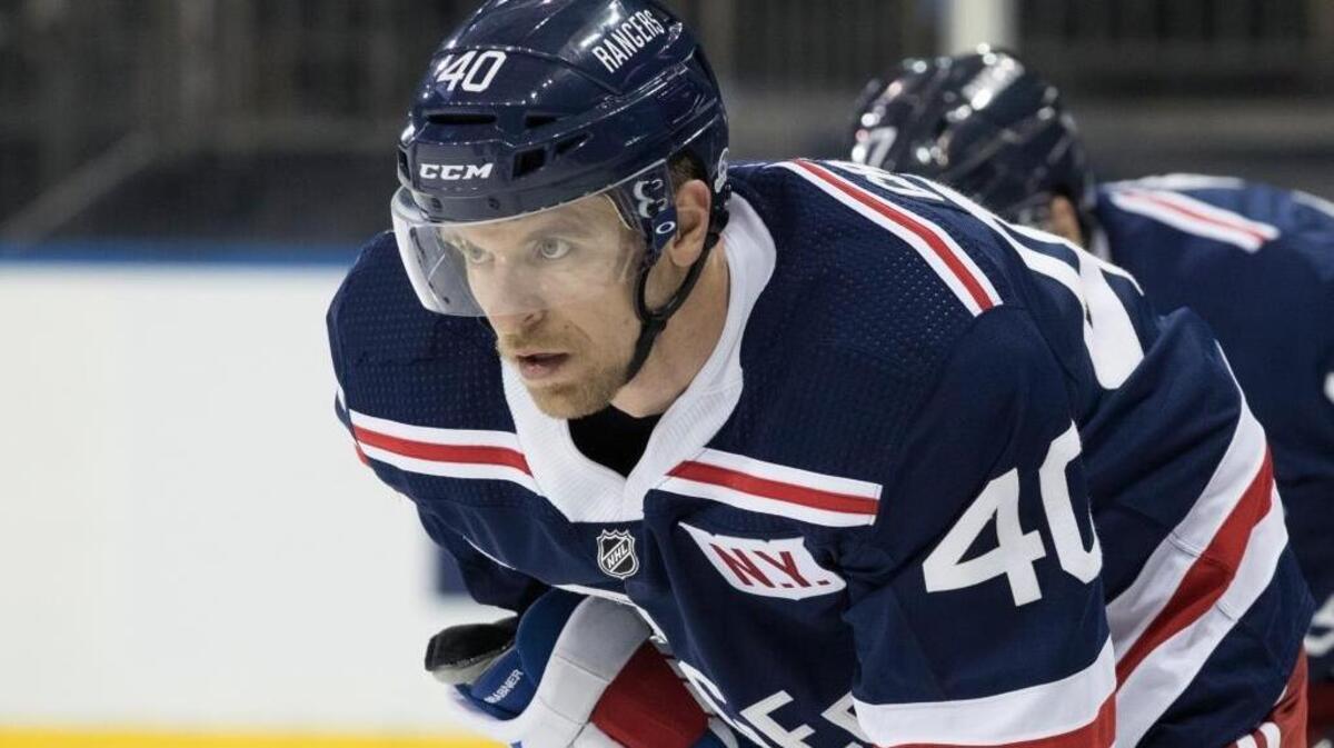New York Rangers right wing Michael Grabner waits for a face-off against the Boston Bruins, Wednesday, Feb. 7, 2018, at Madison Square Garden in New York.