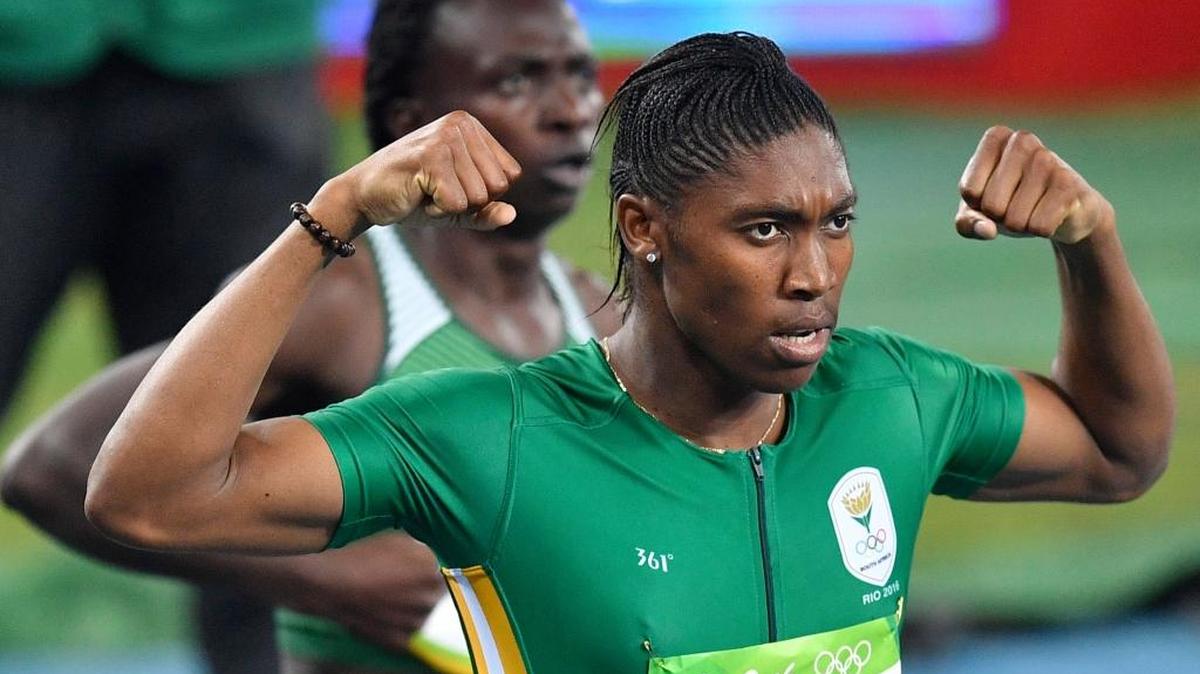 South Africa’s Caster Semenya celebrates after winning the women’s 800-meter gold medal at the Summer Olympics in Rio de Janeiro on Saturday, Aug. 20, 2016.