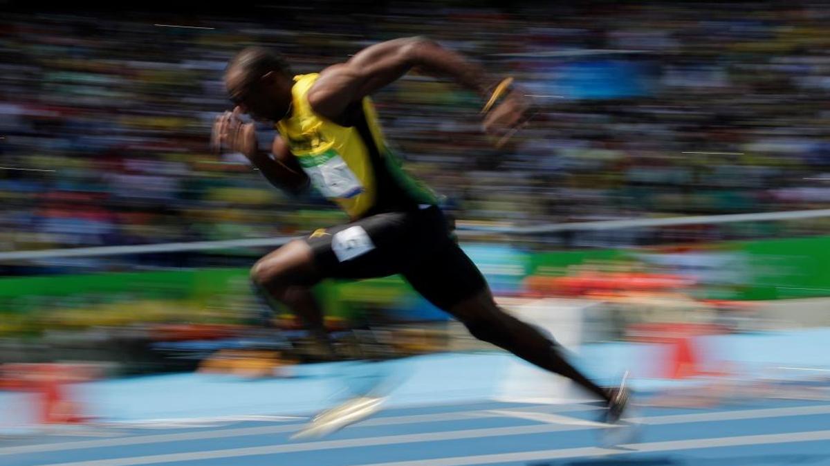 Jamaica’s Usain Bolt competes in a men’s 200-meter heat during Tuesday’s competition in Rio de Janeiro. The final race of his legendary career is Friday night in the 400-meter relay.