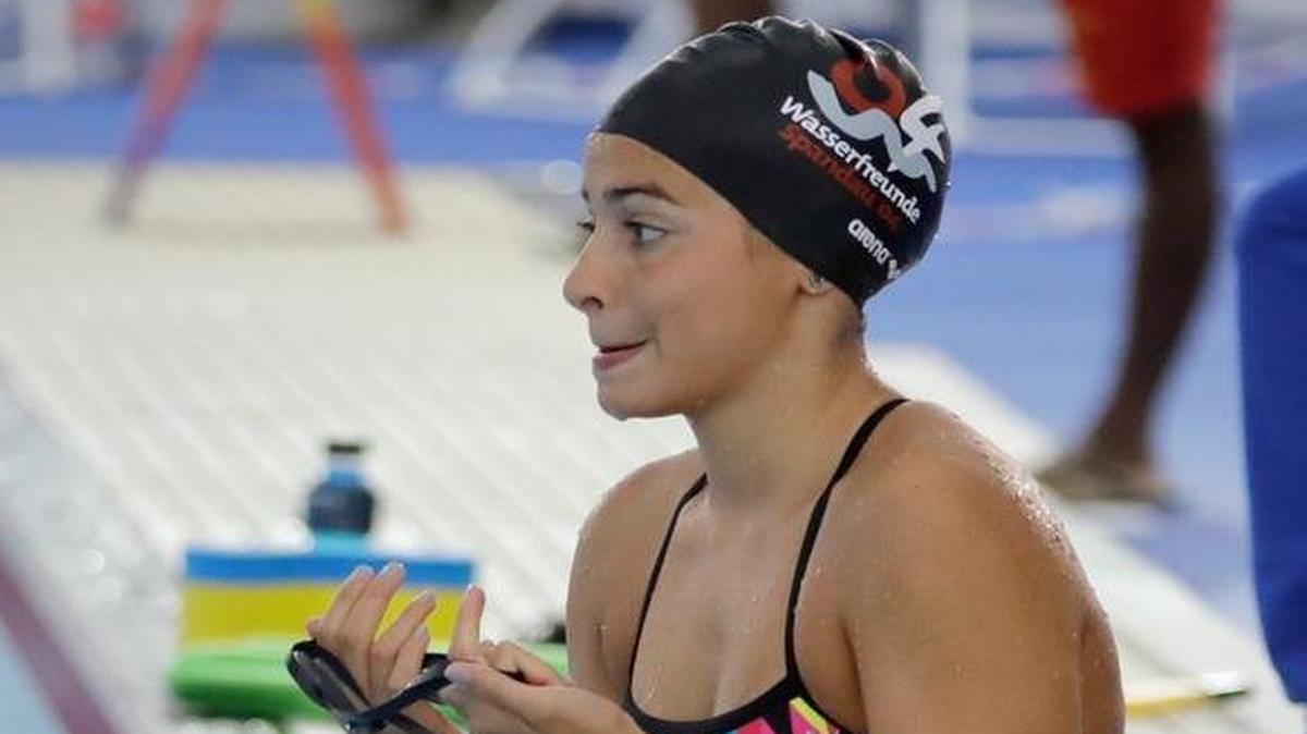 Olympic refugee team member Yusra Mardini prepares to swim laps at the Olympic Aquatics Stadium ahead of the Rio Olympics in Rio de Janeiro, Brazil, Thurs,, July 28, 2016. Mardini is one of ten athletes on the first ever refugee team having fled war-torn Syria.