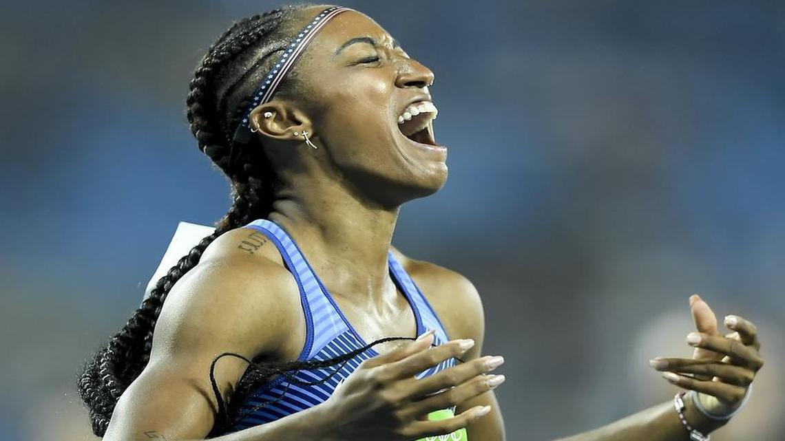 United States hurdler Brianna Rollins won the gold medal in the women's 100m hurdles final on Wed., Aug. 17, 2016 at Olympic Stadium during the 2016 Summer Olympics Games in Rio de Janeiro, Brazil.