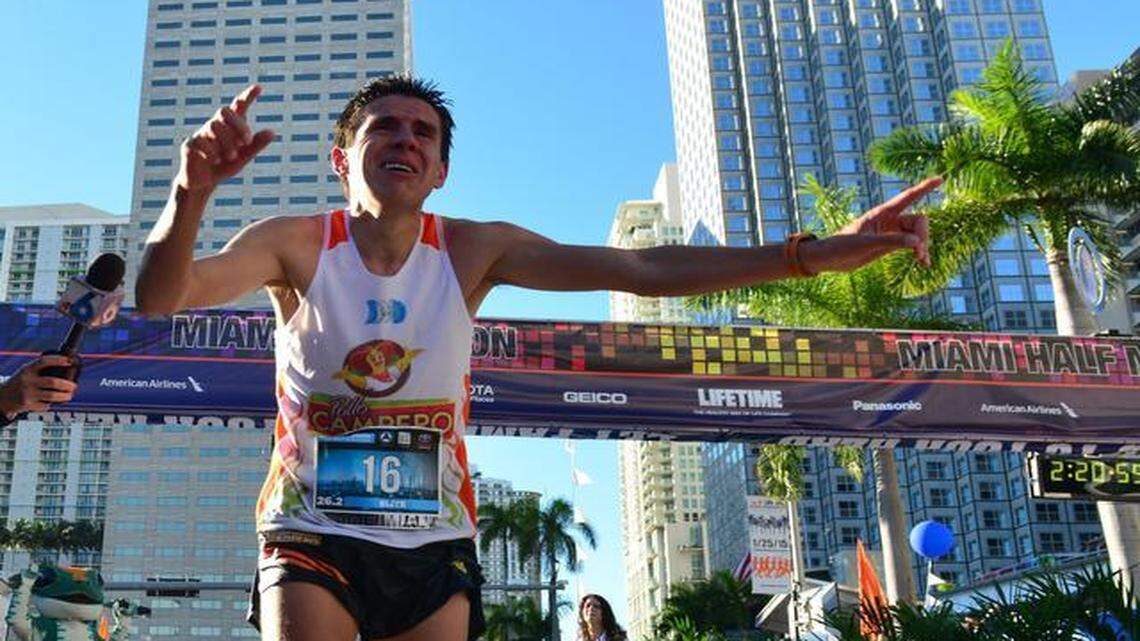 
Luis Carlos Rivero Gonzalez of Guatemala won the Miami Marathon for the second time.
