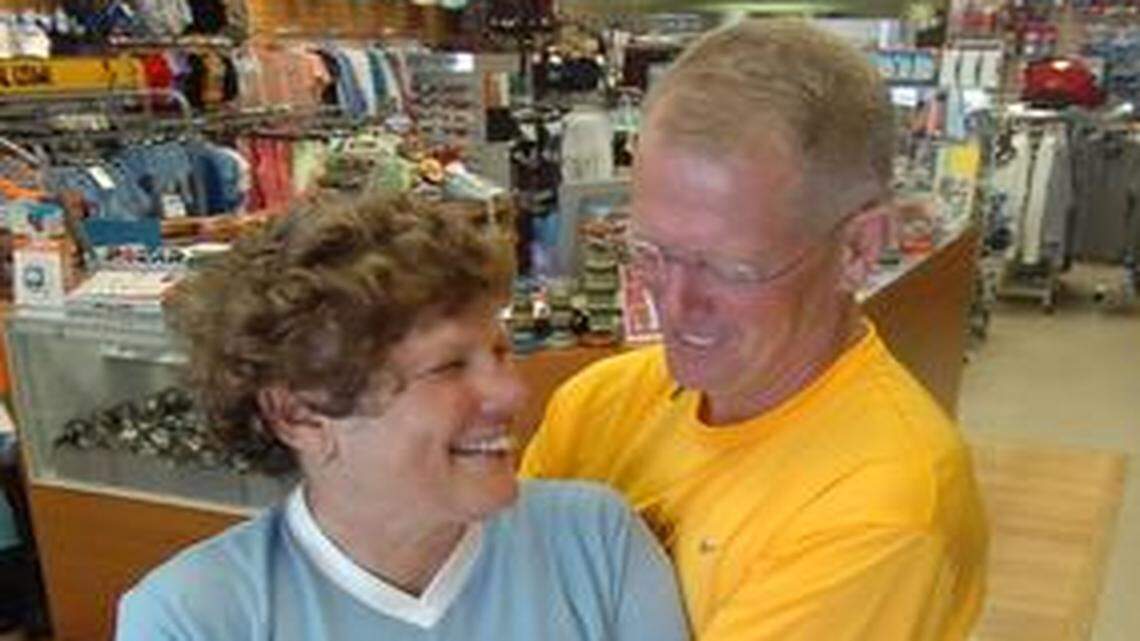 
John ‘Hans’ Huseby and wife Laurie are shown at their FootWorks store in South Miami on May 8, 2008. 
