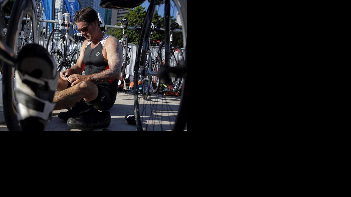 
A tough ride: Ken Roberts competed in the Miami half-Ironman, but after that punishing ordeal, is probably unlikely to participate in a full Ironman.
