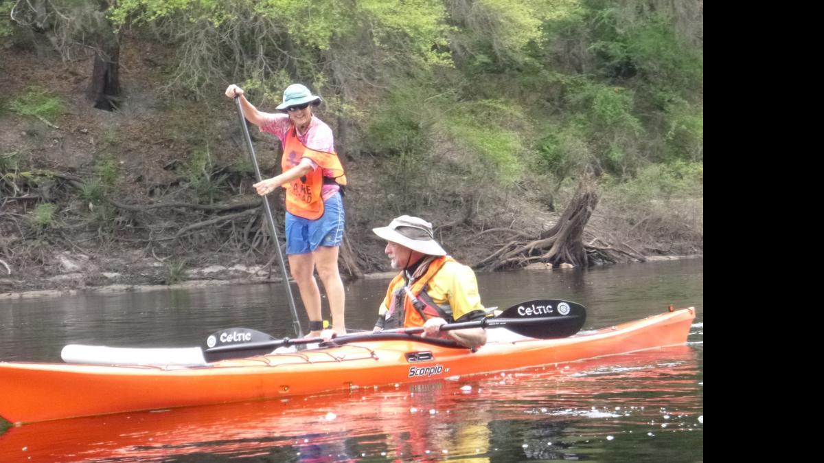 
Two paddlers converse on the Suwannee River during a recent Paddle Florida trip.
