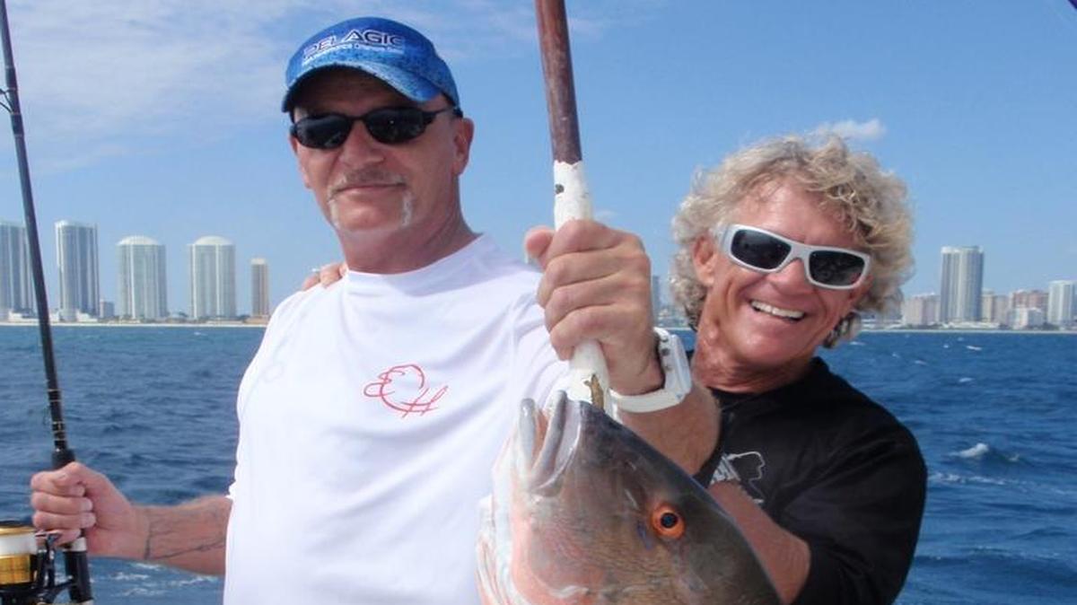 Seven large mutton snappers — like the one pictured that was caught by captain Dennis Forgione and Tom Blecker of Philadelphia — were boated offshore of Marathon during a recent excursion that produced a bounty of fish for a group of three anglers.