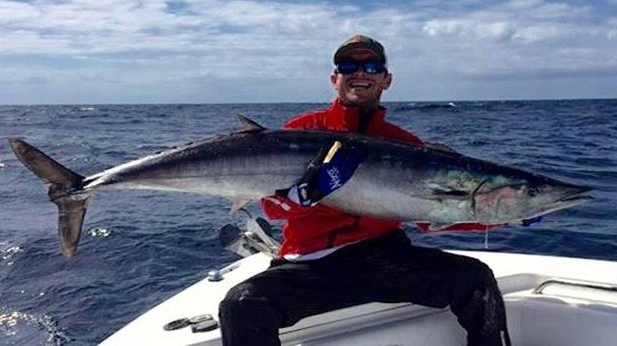 Andy Shiels shows off the 60-pound wahoo he caught off Charleston, South Carolina, while trolling from a private boat in March. Hot wahoo action in South Florida off Haulover Inlet has seen several of them get caught, with one last week weighing 70 pounds and another 40.