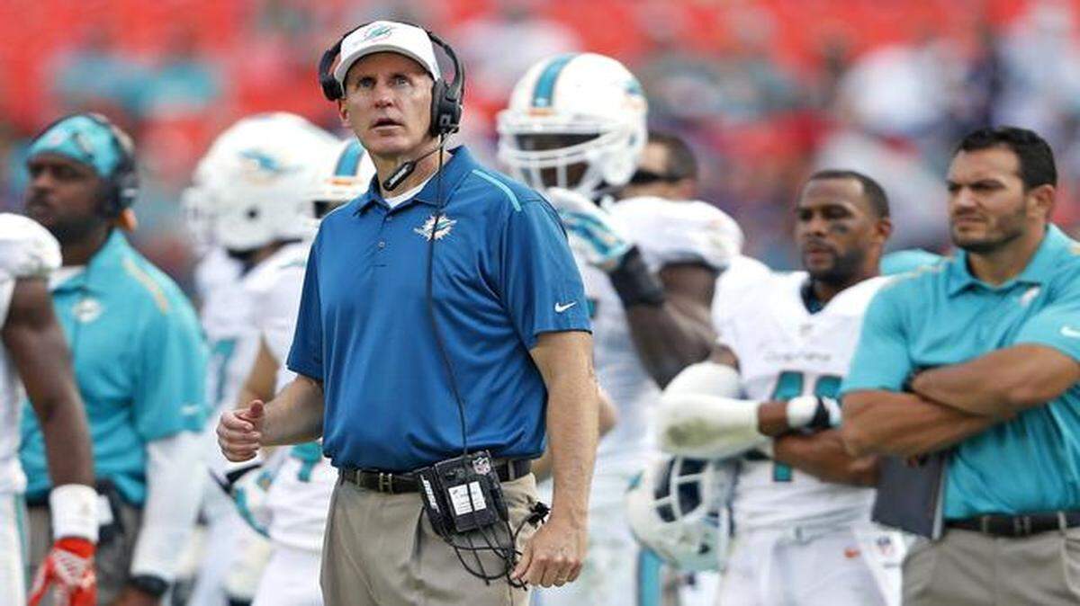 
Dolphins coach Joe Philbin probably won’t be able to keep his job in Miami if he is not able to guide the team into the playoffs. 
