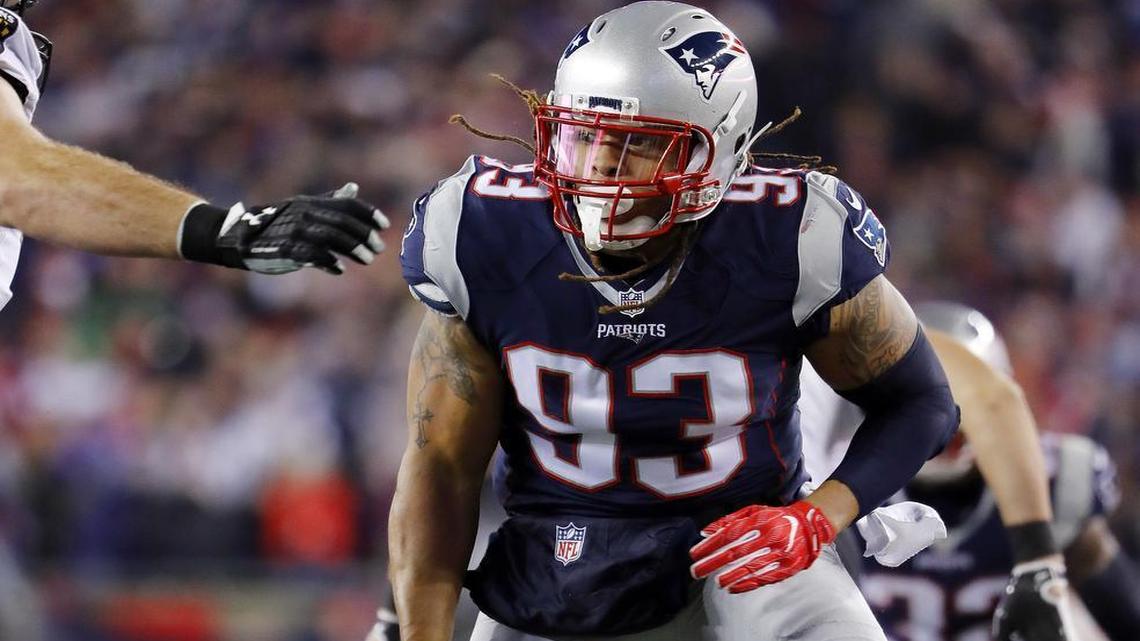 New England Patriots' Jabaal Sheard during an NFL football game against the Baltimore Ravens at Gillette Stadium in Foxborough, Mass. Mon., Dec. 12, 2016.
