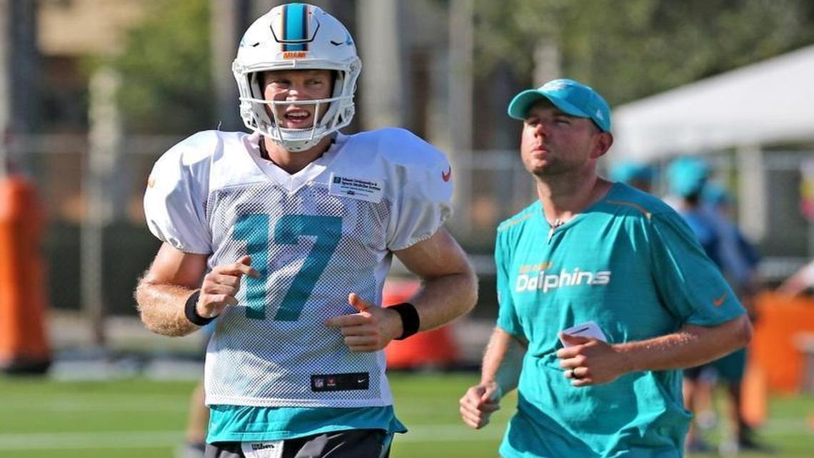 Miami Dolphins quarterback Ryan Tannehill during training camp at the Miami Dolphins training facility in Davie, Fl, Aug. 2, 2017.