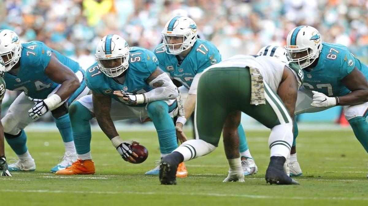 The play of the offensive line has become a strength for the Dolphins, but on Sunday they will be without Mike Pouncey (51), are likely to be without Branden Albert, and are only hoping that Laremy Tunsil will be able to take the field.