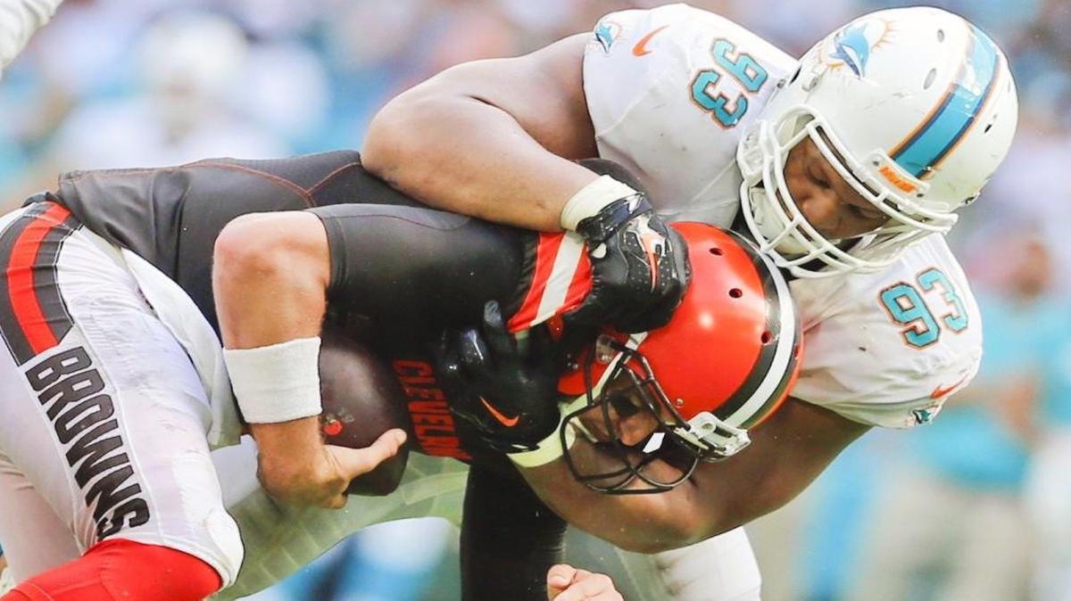 The attacking ways of Ndamukong Suh (93) and the Dolphins defensive line has led to lapses in run stopping.