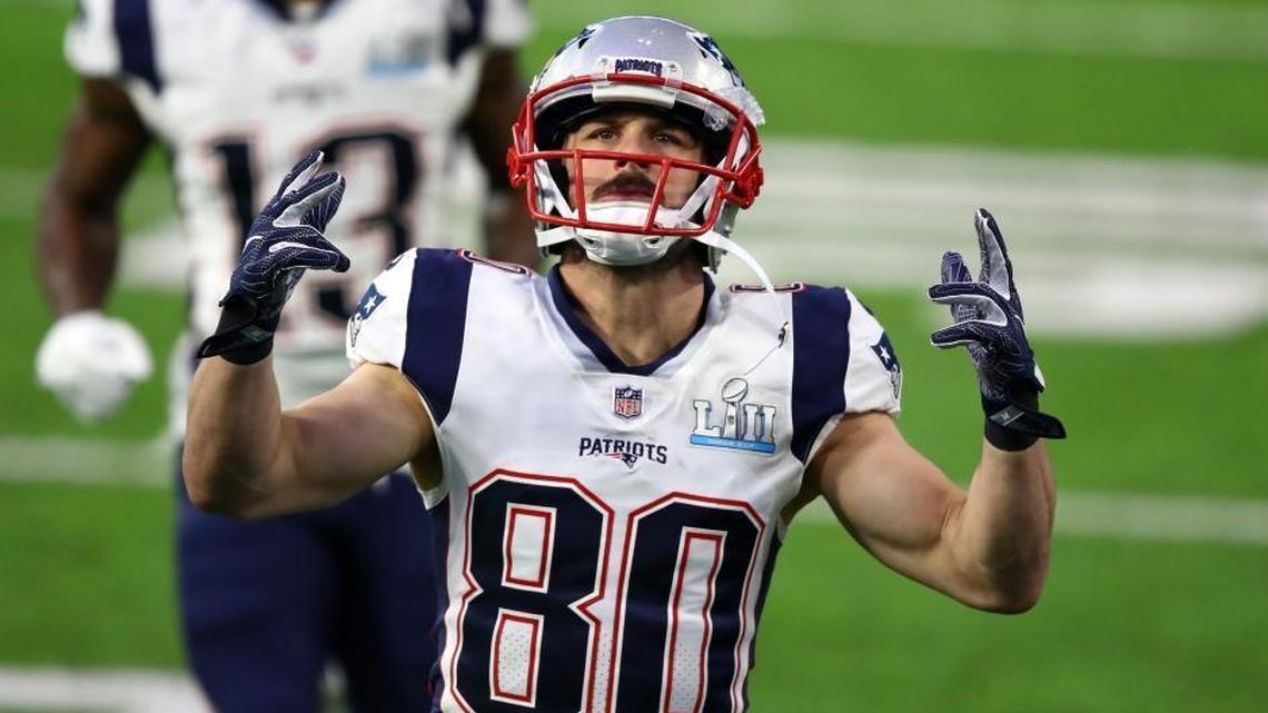 Receiver Danny Amendola, who is leaving the Patriots to sign with the Dolphins, reacts prior to last month’s Super Bowl LII against the Philadelphia Eagles at U.S. Bank Stadium in Minneapolis. (Photo by Gregory Shamus/Getty Images)