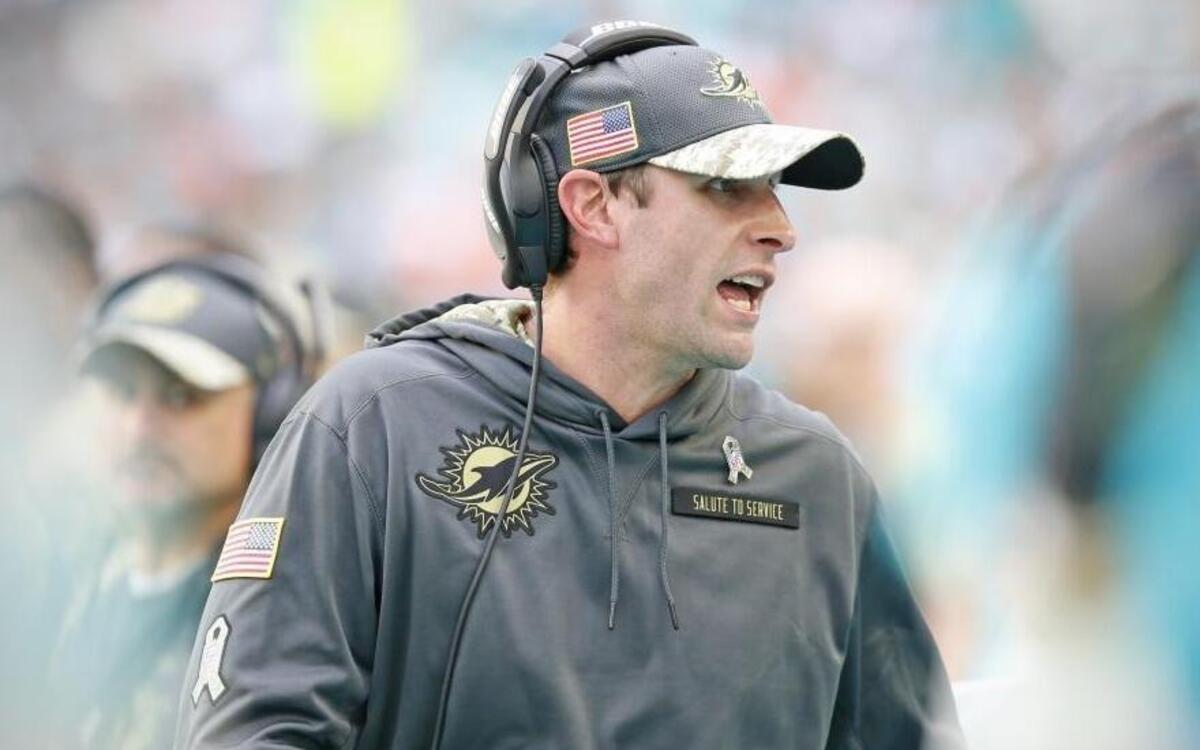 Miami Dolphins head coach Adam Gase on the sidelines in the third quarter as the Miami Dolphins host the New York Jets at Hard Rock Stadium on Sun., Nov. 6, 2016.
