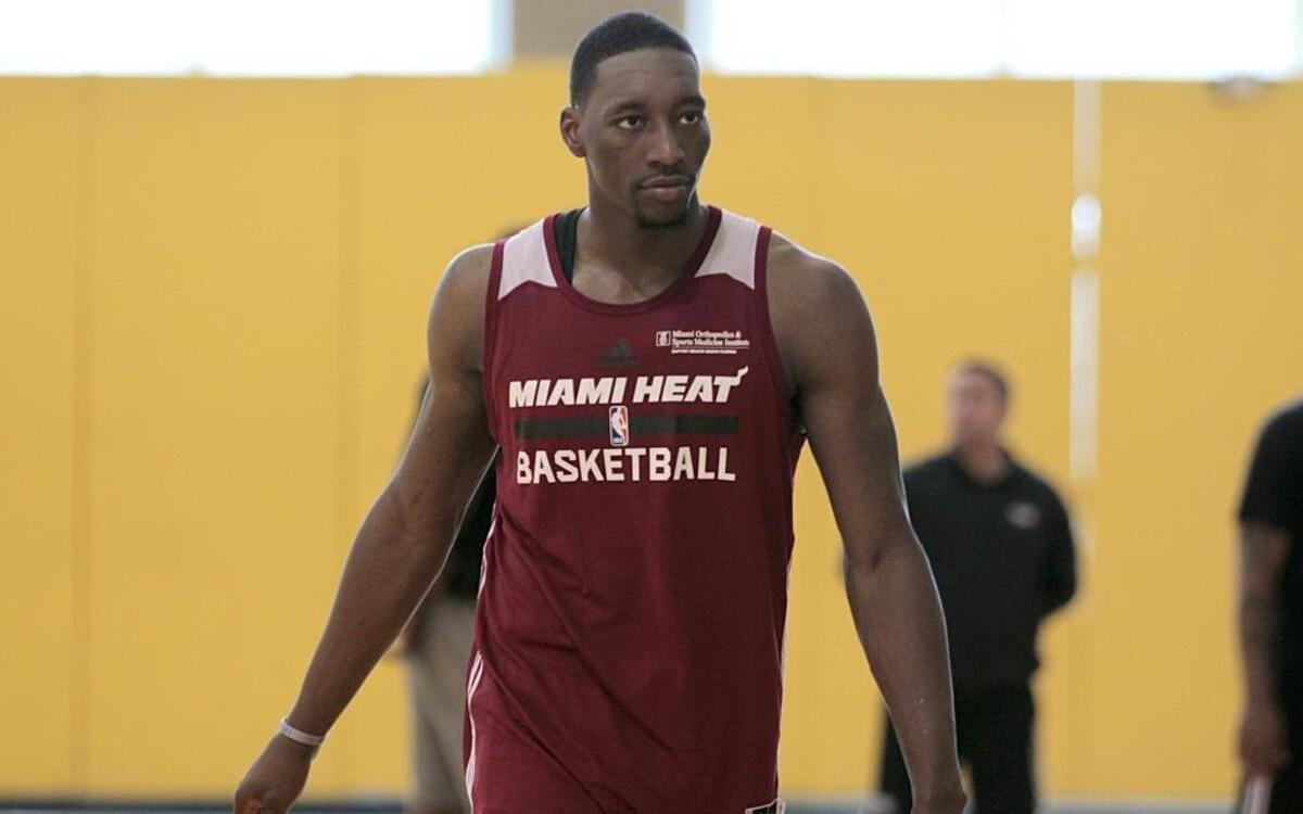 Miami Heat's player Bam Adebayo, during a practice for the Heat's Summer League games at AmericanAirlines Arena in Miami on Wednesday, June 28, 2017.