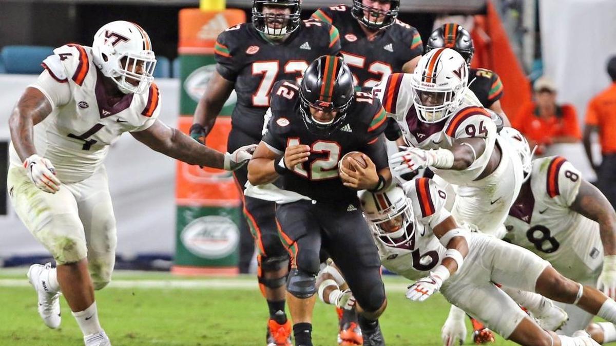 The unbeaten Miami Hurricanes are ranked only seventh in the College Football Playoff rankings, behind four teams with one loss.