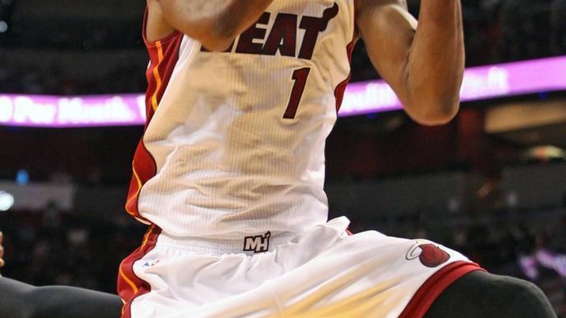 The Miami Heat's Chris Bosh, sidelined by blood clots each of the last two seasons, posted videos of himself working through basketball drills Monday in California and he told his fans he's 'hooping' again.