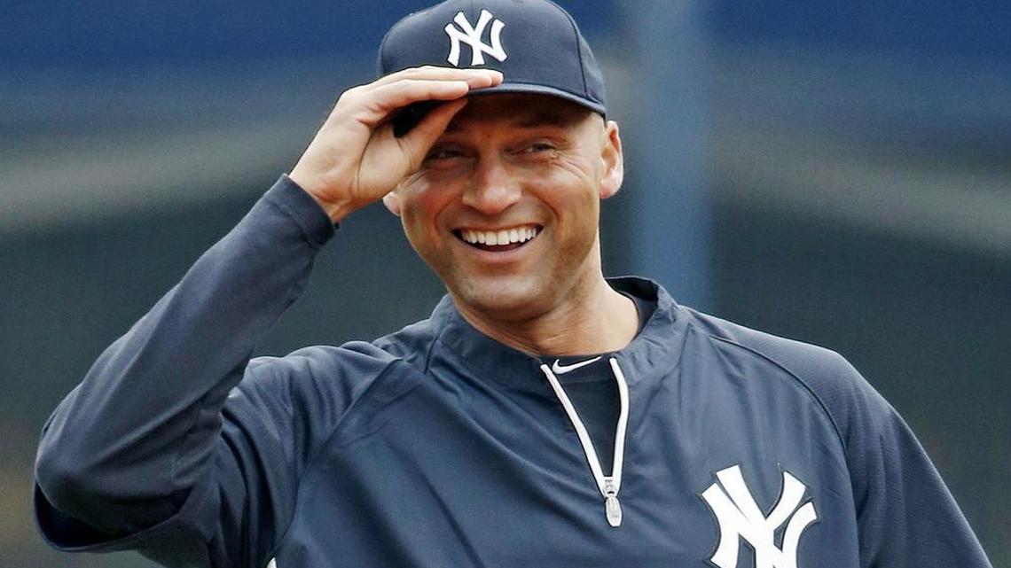 New York Yankees shortstop Derek Jeter adjusts cap before 2014 home opener against Baltimore Orioles. Jeter retired after that season and is now eligible for the Hall of Fame for first time. But will he earn a unanimous vote?