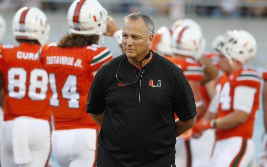 Miami Hurricanes head coach Mark Richt before the start of the game as the University of Miami takes on the West Virginia Mountaineers at the Russell Athletic Bowl in Orlando Wed., Dec. 28, 2016.