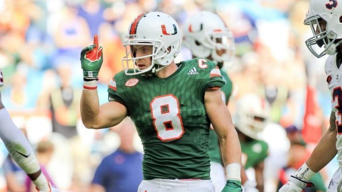 Miami Hurricanes wide receiver Braxton Berrios (8) is among several UM players hoping to be drafted next spring.