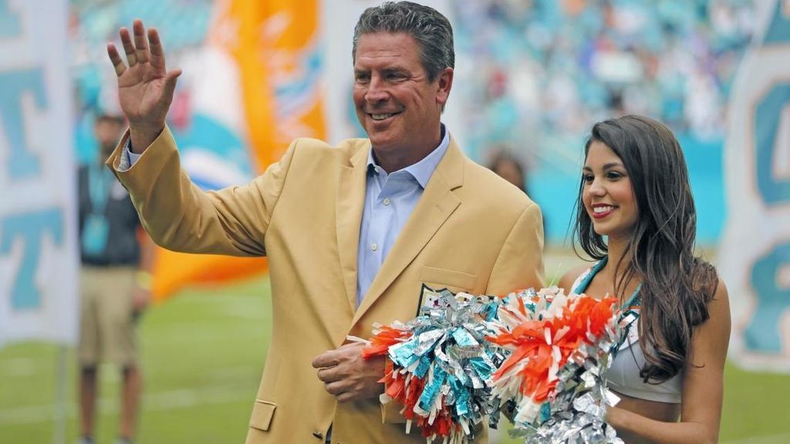 Former Miami Dolphin quarterback Dan Marino as the Dolphins celebrate throwback Sunday honoring former Dolphins who have given back. The Miami Dolphins host the Buffalo Bills at Hard Rock Stadium on Sunday, Oct. 23, 2016.