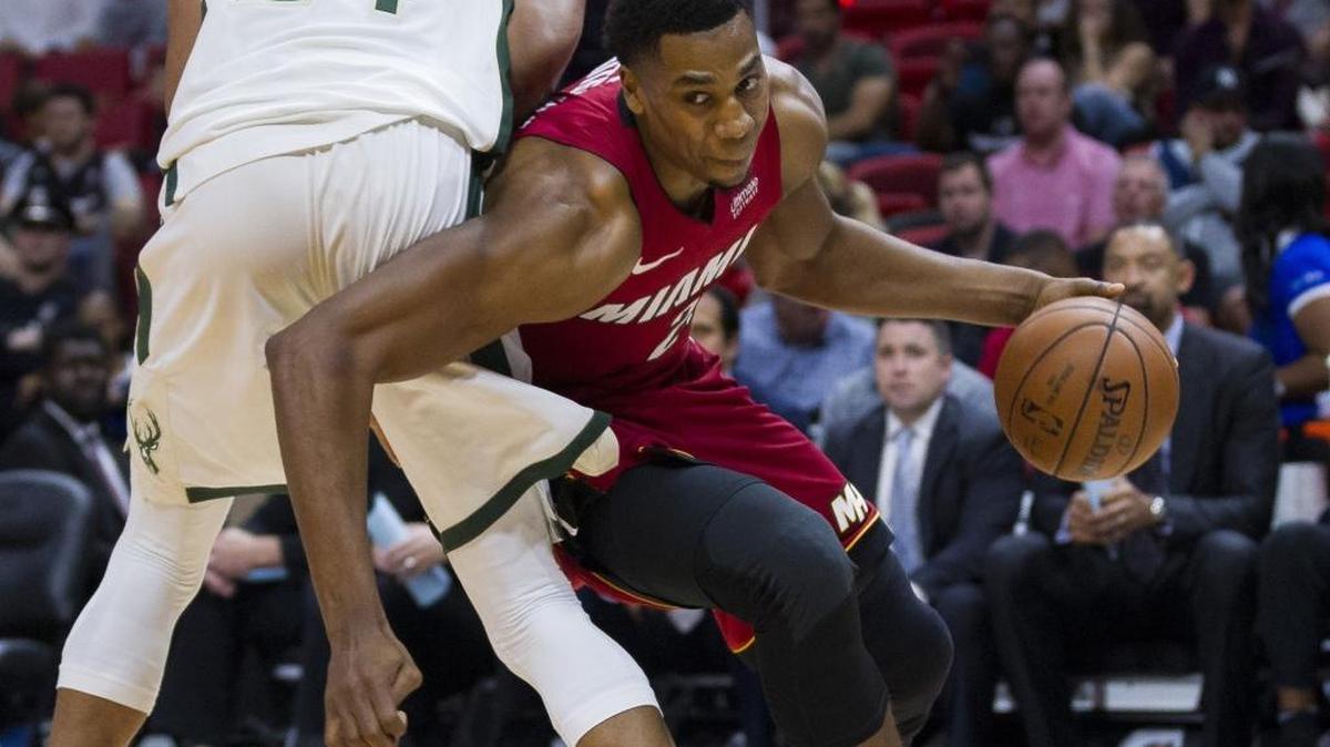 Hassan Whiteside was impactful in two games against Milwaukee in the past four days - Sunday in Miami and Wednesday in Milwaukee, where he had season highs in points and blocks. (Matias J. Ocner/Miami Herald/TNS)