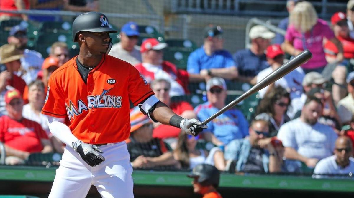 The Marlins and evaluators have high hopes for Marlins outfielder Lewis Brinson, who was acquired in the Christian Yelich trade with Milwaukee. (David Santiago/El Nuevo Herald/TNS)