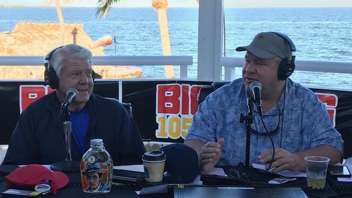 Jimmy Johnson (left) is thrilled to watch UM’s season unfold. So is another former UM coach, Howard Schnellenberger.