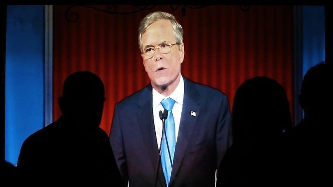 Supporters of Presidential candidate Jeb Bush, watched the Republican debate in Iowa, during a debate watch party at The Globe Cafe in Coral Gables on Thurs., Jan. 28, 2016.
