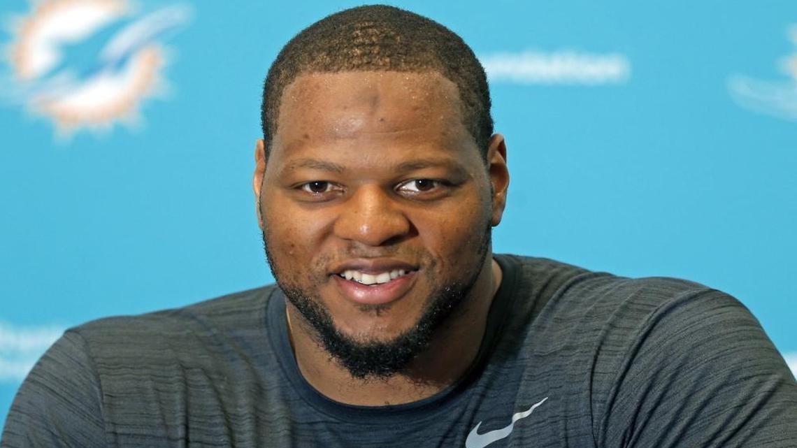 Ndamukong Suh speaks to the media during Dolphins minicamp on Wed., June 14, 2017.