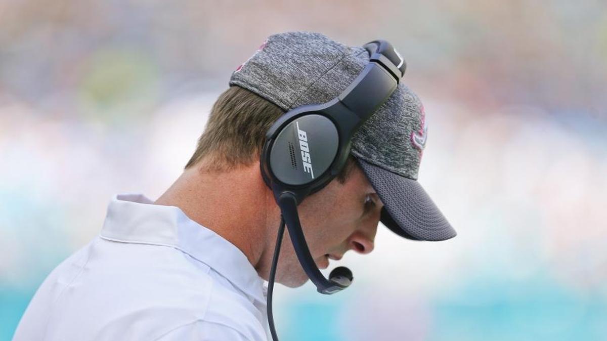 Miami Dolphins head coach Adam Gase stands on the sidelines as the Miami Dolphins host the Tennessee Titans at Hard Rock Stadium on Sun., Oct. 9, 2016.