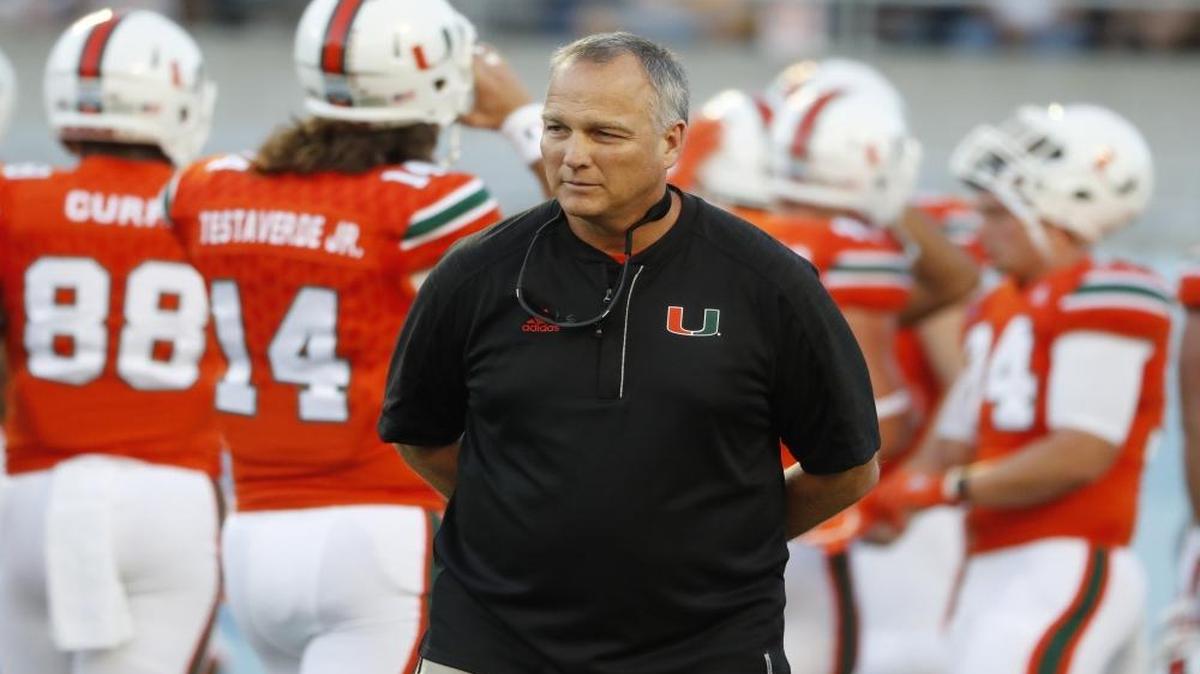 Miami Hurricanes head coach Mark Richt before the start of the game as the University of Miami takes on the West Virginia Mountaineers at the Russell Athletic Bowl in Orlando Wed., Dec. 28, 2016.