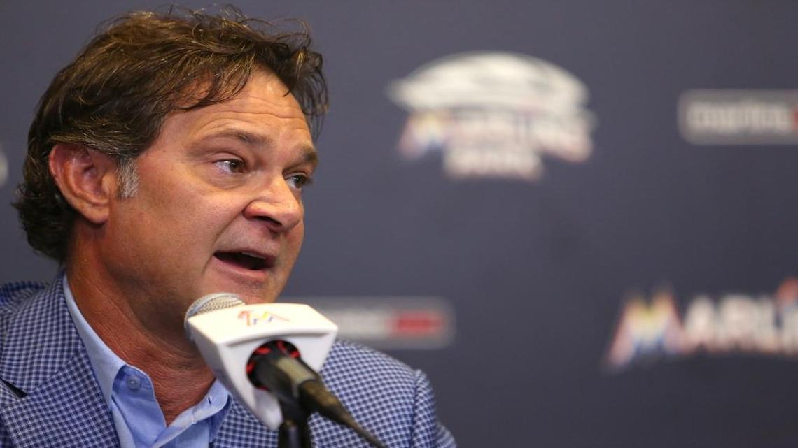 Miami Marlins manager Don Mattingly talks during end-of-year press conference at Marlins Park on Wednesday, October 5, 2016 in Miami.