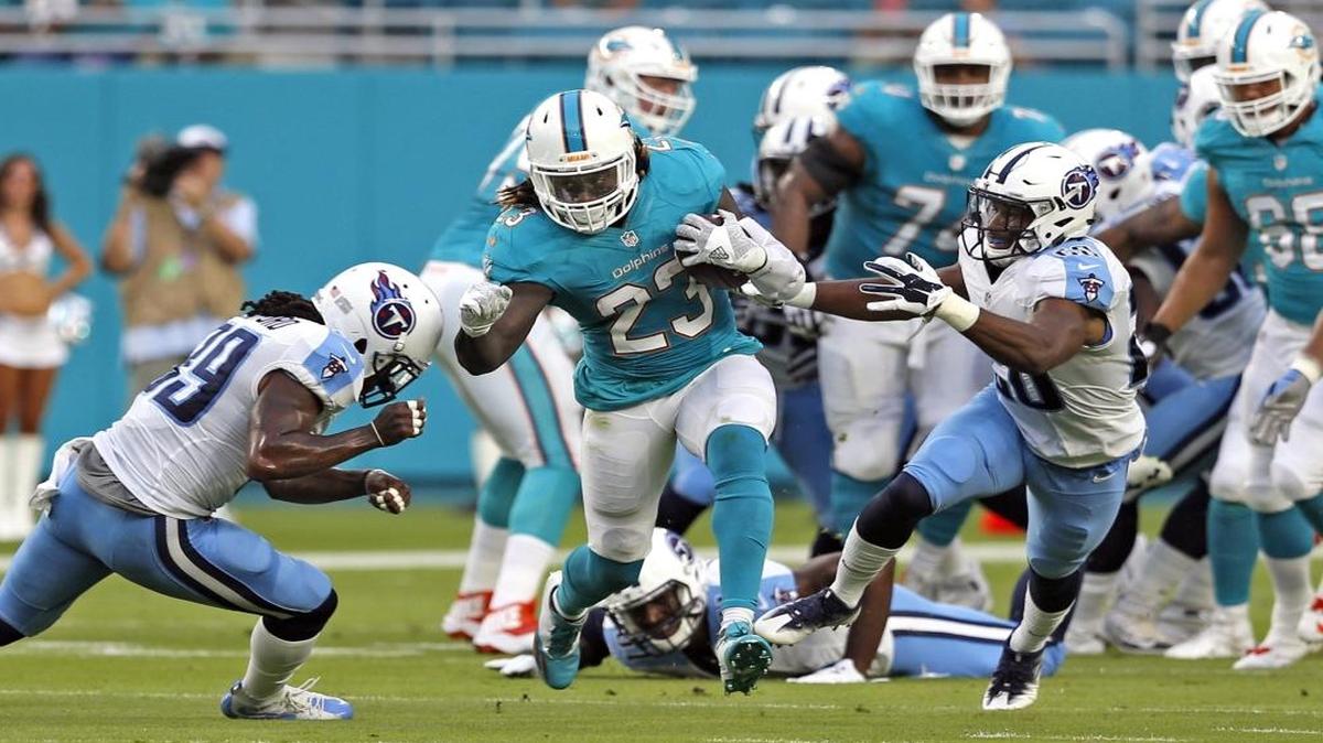 With Arian Foster still hobbled by a strained groin (he wasn’t seen at practice Thursday), the Miami Dolphins are sticking with Jay Ajayi, who averaged 2.7 yards per carry in preseason, 2.8 on five carries Sunday.