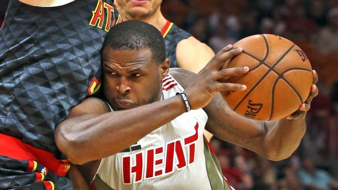 Miami Heat Dion Waiters pushes his way to the basket as the Heat play the Atlanta Hawks at the AmericanAirlines Arena in Miami, Florida on Tues., Nov. 15, 2016.