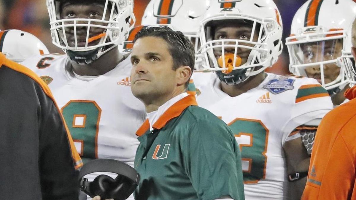 Miami Hurricanes defensive coordinator Manny Diaz, pictured here on the sidelines of the ACC championship game against Clemson, has a plan to address defensive line issues this week and potential linebacker issues in 2019.