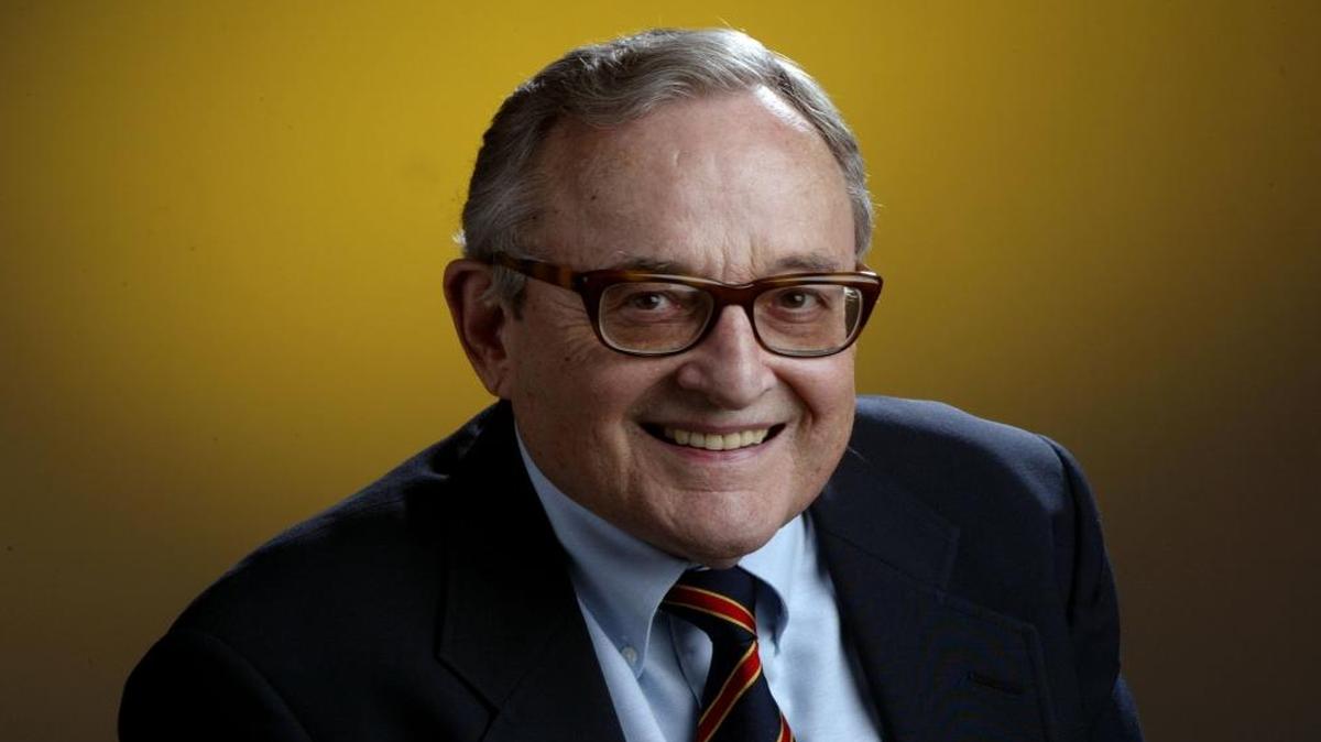 Miami Herald columnist Edwin Pope in the Herald's studio.
