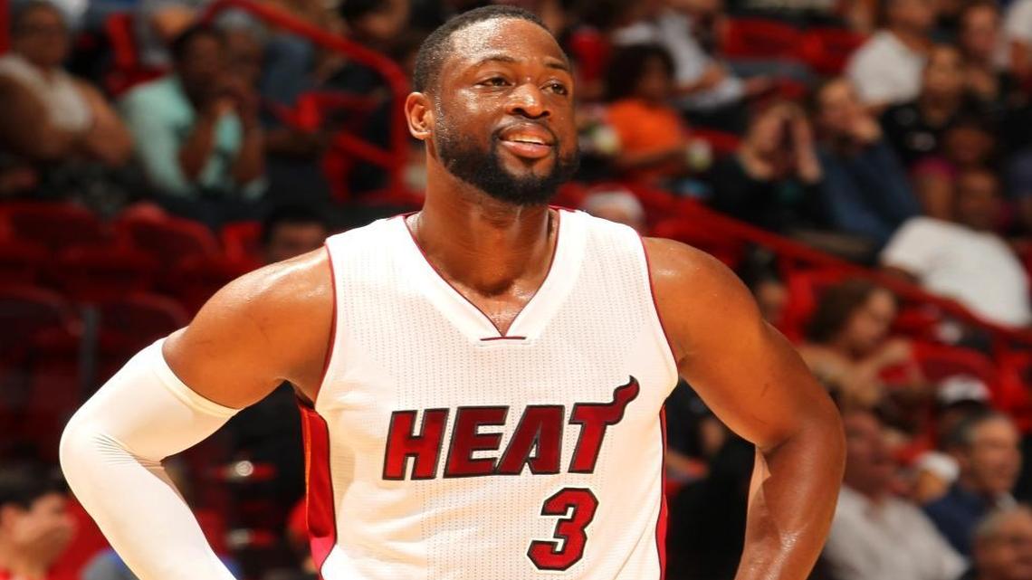 Dwyane Wade #3 of the Miami Heat during the game against the Orlando Magic on April 13, 2015 at American Airlines Arena in Miami, Florida.