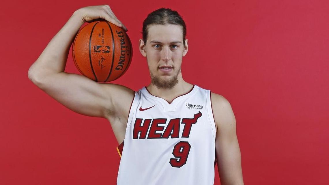 Miami Heat center Kelly Olynyk poses for the picture during the Media Day for the 2017-18 NBA season at AmericanAirlines Arena in Miami on Monday, September 25, 2016.