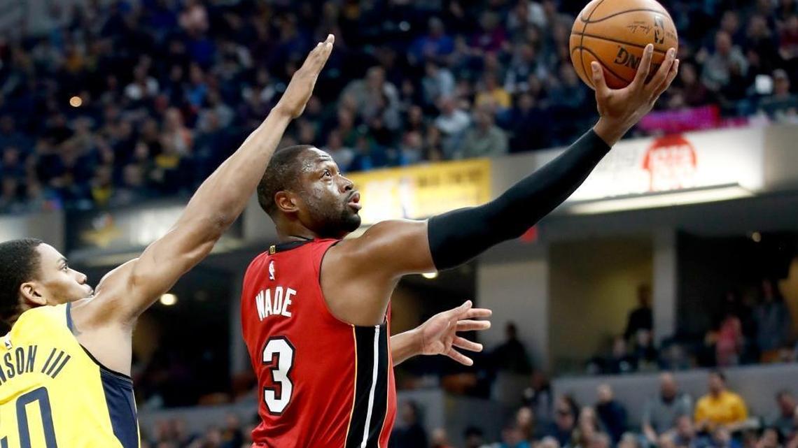 Dwyane Wade attempts a shot in Sunday’s game against Indiana. (Photo by Andy Lyons/Getty Images)
